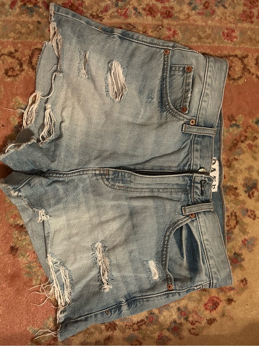 Light Blue Distressed Women's Jean Shorts